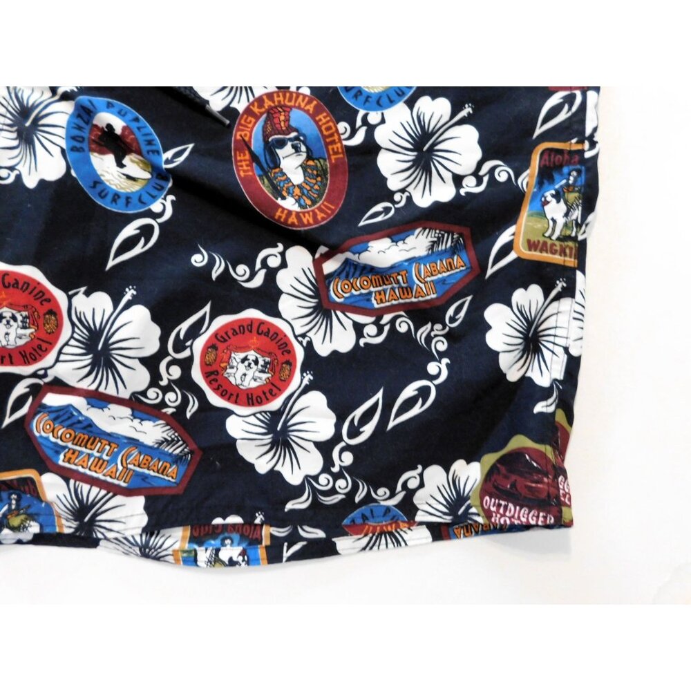Big Dogs Hawaiian Print Mens Swim Trunks XL Black Multicolor - Picture 5 of 9